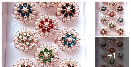 Shimmering Graceful Pearl Diamond Ring (Temple Dance Jewellery)