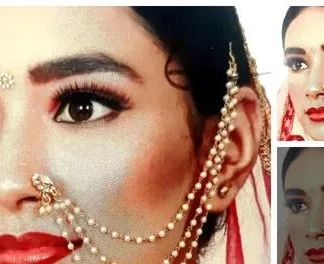 Trending Woman Nose Pin 3 Line (Temple Dance Jewellery)