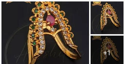 Vanki Ring Traditional Vankivangi Trendy Adjustable Micro Plated Ring Ad... (Temple Dance Jewellery)