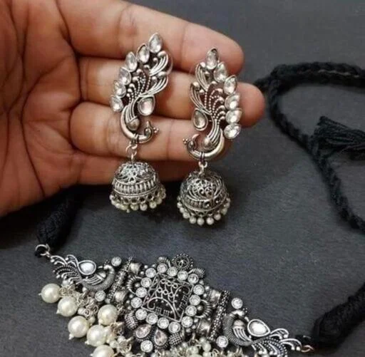 Luckshay Creations Fashionable Kundan Work Peacock Jewel Set (Temple Dance Jewellery) - Image 2