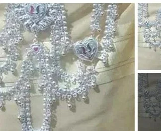 Traditional Silver Plated Multi Layer Kamarband Waist Chain Juda (Temple Dance Jewellery)