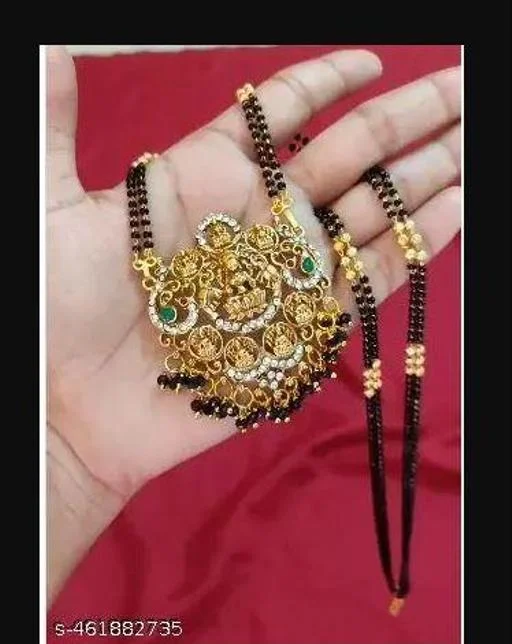 Ashtalakshmi Mangalsutramm Long Lakshmi Chain Black Beads (Temple Dance Jewellery) - Image 2