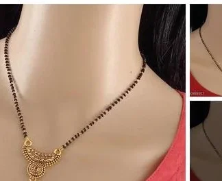 Tvara Ethenic Oxidized Black Beads Daily Ware Mangalsutra Size 18 Inch (Temple Dance Jewellery)