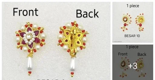 Classic Designer Bridal Royal Nosepin Nose Ring Pressed Nosepinbesarnath... (Temple Dance Jewellery)