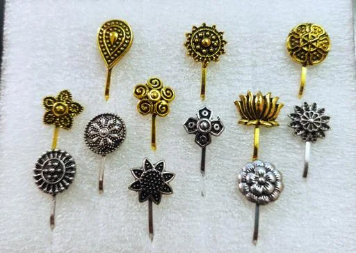 Sizzling Bejeweled Nosepins (Temple Dance Jewellery) - Image 2