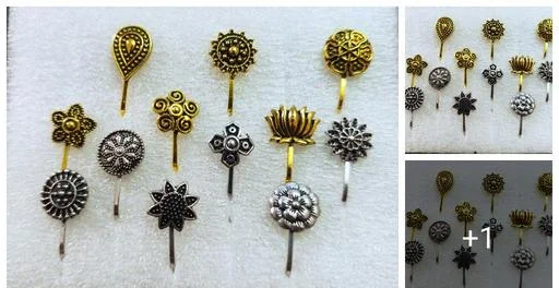 Sizzling Bejeweled Nosepins (Temple Dance Jewellery)