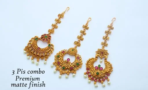 Maangtika Combo Set (Temple Dance Jewellery) - Image 2