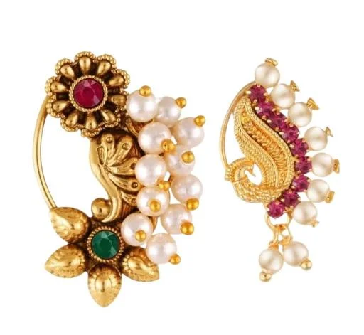 0118201080nthvfj Premium Quality Traditional Bridal Wear Pearl Cz Stone ... (Temple Dance Jewellery) - Image 2