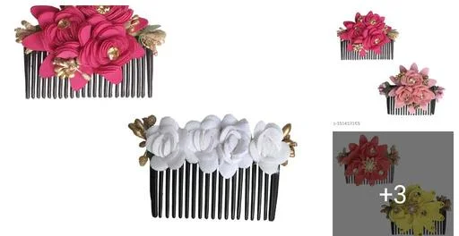 Arooman Artificial Flower Juda Comb Side Comb Womengirls Hair Accessorie... (Temple Dance Jewellery)