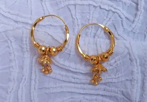 Gold Plated Beautiful Jhumki (Temple Dance Jewellery) - Image 2